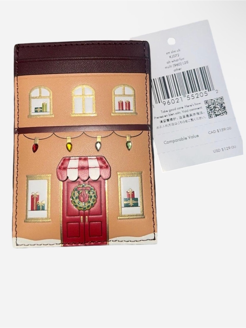 NWT KATE SPADE OH WHAT FUN GINGERBREAD HOUSE SMALL SLIM CARDHOLDER NEW